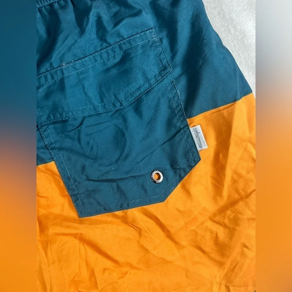 NWT Maamgic Men's Swim Trunks - Teal and Orange
